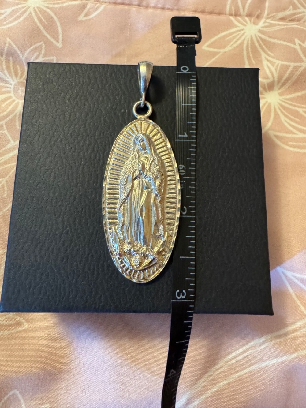 Our Lady of Guadalupe Pendant Large Sterling Silver - Picture 5 of 7